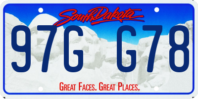 SD license plate 97GG78