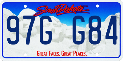 SD license plate 97GG84