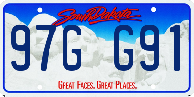 SD license plate 97GG91