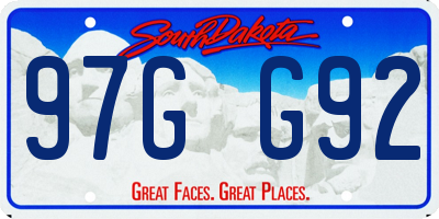 SD license plate 97GG92