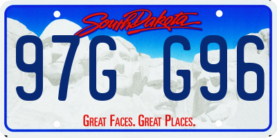 SD license plate 97GG96