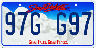 SD license plate 97GG97