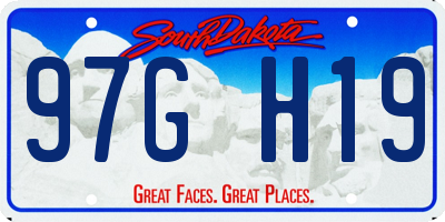 SD license plate 97GH19