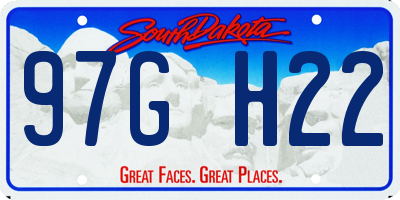 SD license plate 97GH22