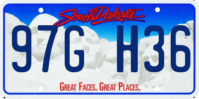 SD license plate 97GH36