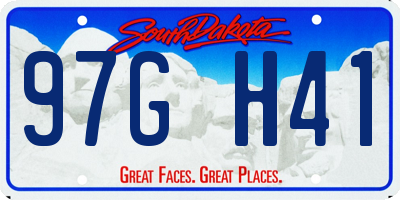 SD license plate 97GH41