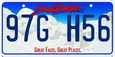 SD license plate 97GH56