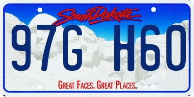 SD license plate 97GH60