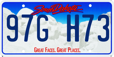 SD license plate 97GH73
