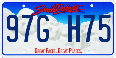 SD license plate 97GH75