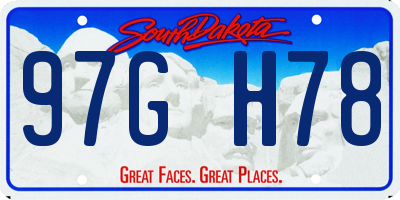SD license plate 97GH78