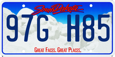 SD license plate 97GH85