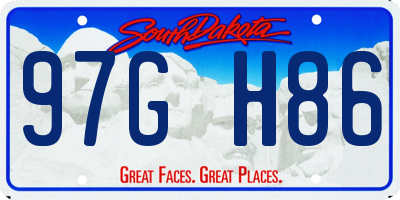 SD license plate 97GH86