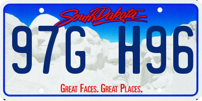 SD license plate 97GH96