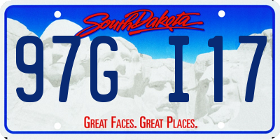 SD license plate 97GI17