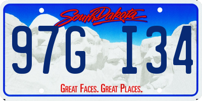 SD license plate 97GI34