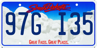 SD license plate 97GI35