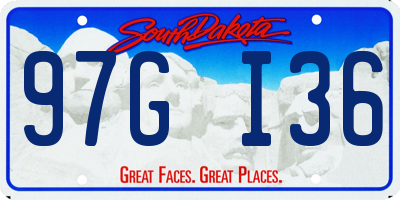 SD license plate 97GI36