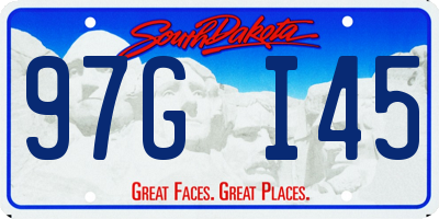 SD license plate 97GI45