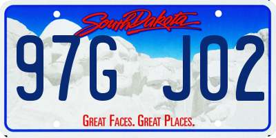 SD license plate 97GJ02