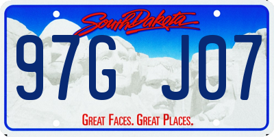 SD license plate 97GJ07