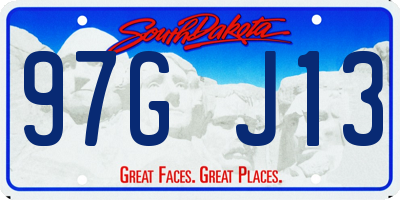 SD license plate 97GJ13