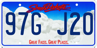 SD license plate 97GJ20