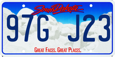 SD license plate 97GJ23