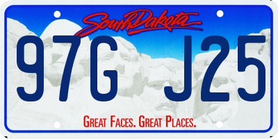 SD license plate 97GJ25