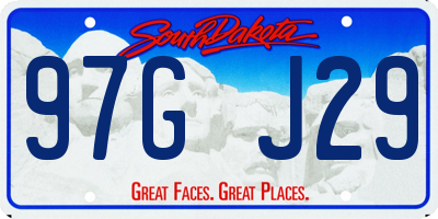 SD license plate 97GJ29