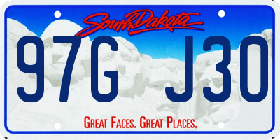 SD license plate 97GJ30