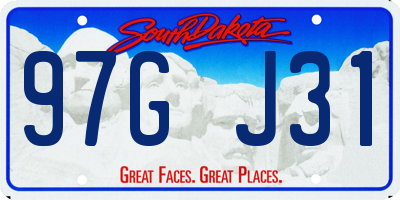 SD license plate 97GJ31