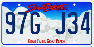 SD license plate 97GJ34