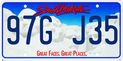 SD license plate 97GJ35