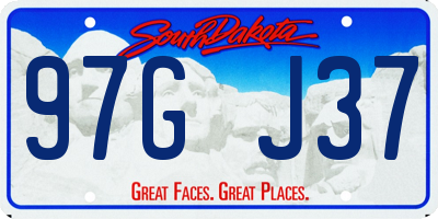 SD license plate 97GJ37