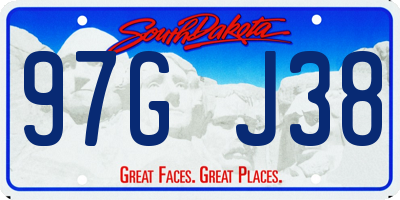 SD license plate 97GJ38