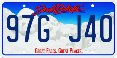 SD license plate 97GJ40