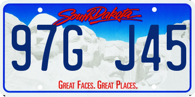 SD license plate 97GJ45