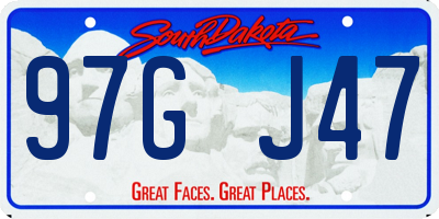 SD license plate 97GJ47