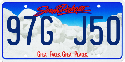 SD license plate 97GJ50