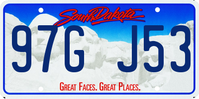 SD license plate 97GJ53