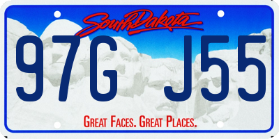 SD license plate 97GJ55