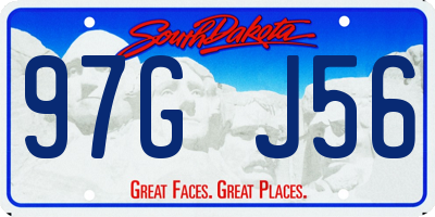 SD license plate 97GJ56