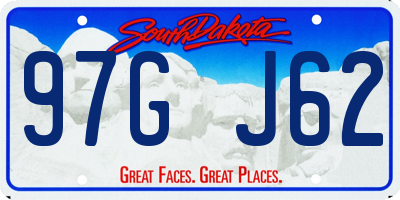 SD license plate 97GJ62