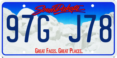 SD license plate 97GJ78