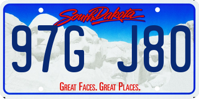 SD license plate 97GJ80