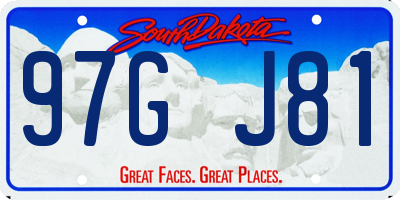 SD license plate 97GJ81