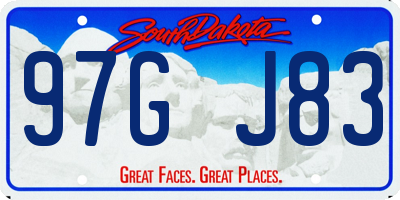 SD license plate 97GJ83