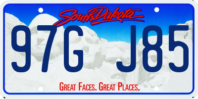 SD license plate 97GJ85