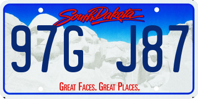 SD license plate 97GJ87